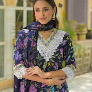 Cotton 3PC Set with Crochet Lace Detailing