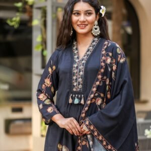 Designer Muslin A-Line Suit Set
