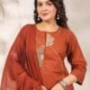 Cotton Embroidered A-Line Kurta Set