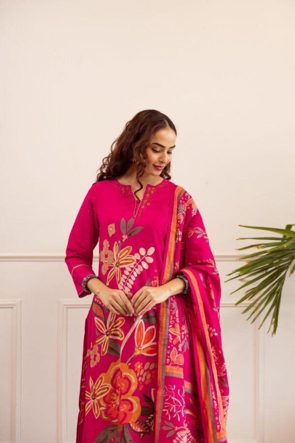 Modal Muslin 3PC Set with Digital Floral Print