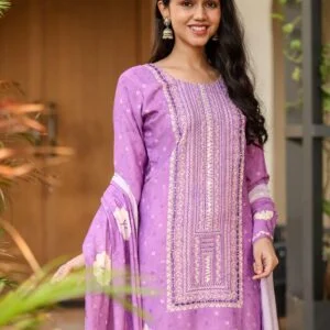 Long Yoke Pure Muslin 3PC Set