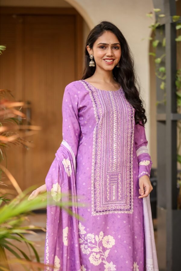 Long Yoke Pure Muslin 3PC Set