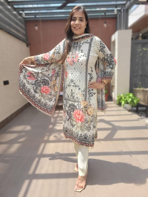 Natural Crepe 3PC Suit Set