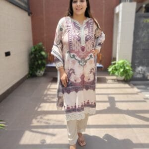 Pure Muslin Ivory Suit Set