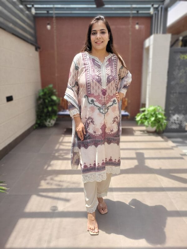 Pure Muslin Ivory Suit Set