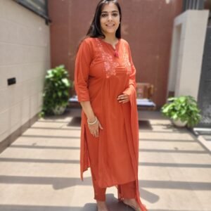Elegant Pure Cotton 3PC Set with All-Over Embroidery & Threadwork
