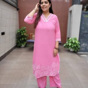 Pure Cotton V-Neck Palazzo Set