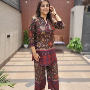 Rayon Co-Ord Set with Thread Work