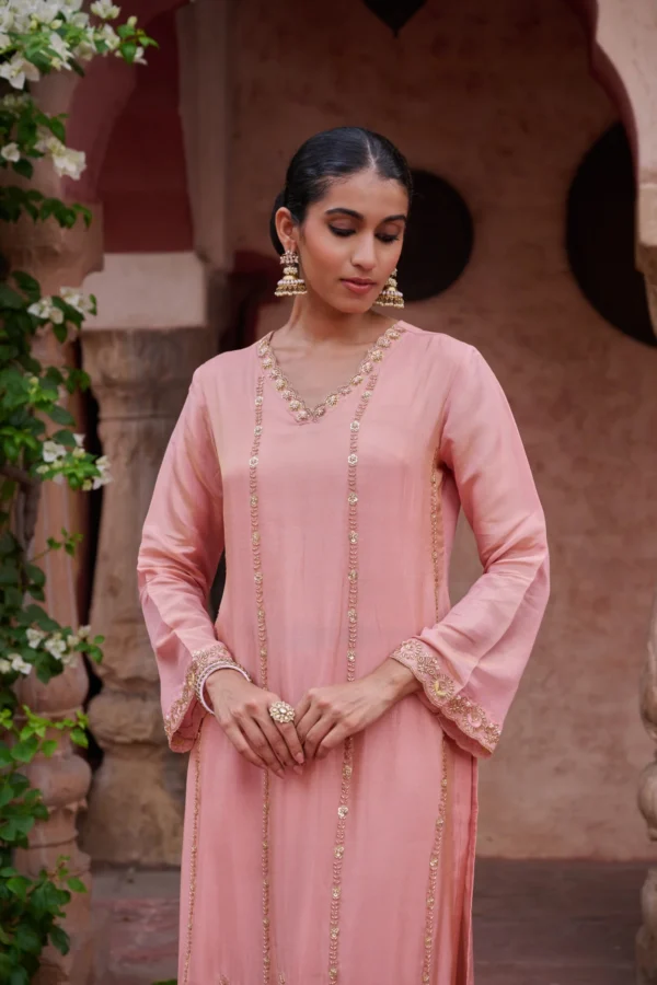 Tissue Shimmer Partywear 3PC Suit Set with Beads Work