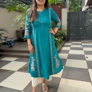 Stylish A-Line Embroidered Kurta