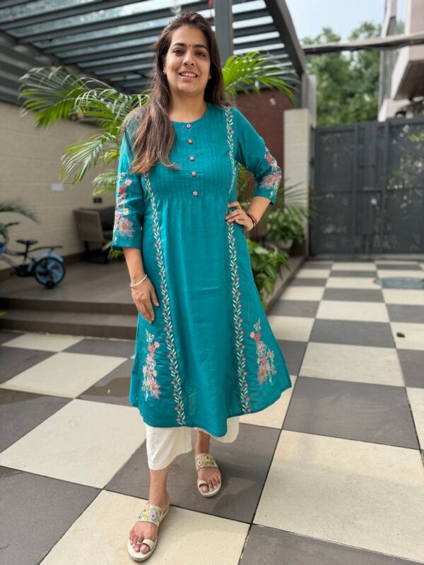 Stylish A-Line Embroidered Kurta