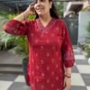 Cotton Ikkat Tunic with Mirror Work