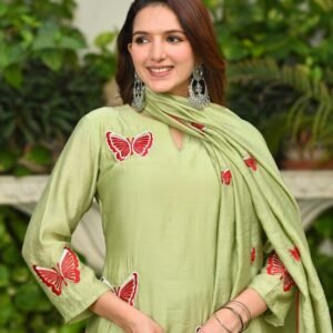 Mal Chanderi Farsi Salwar 3PC Set