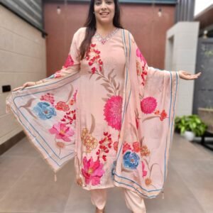 Natural Crepe Festive 3PC Set