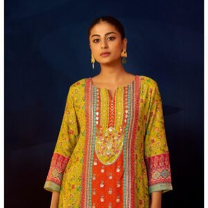 Pure Muslin A-Line 3PC Suit Set