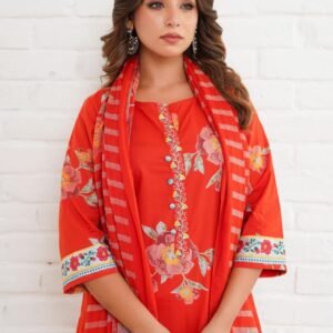 Striped Dupatta 3PC Ethnic Wear