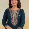 Floral Embroidered Rayon Kurta