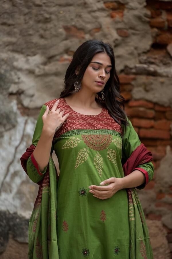 Handblock Print Cotton 3PC Suit Set