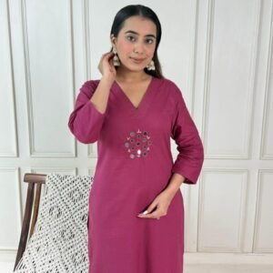 Cotton 2PC Set with Mirror Work