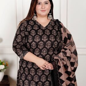 Plus Size Cotton Sequin Suit Set