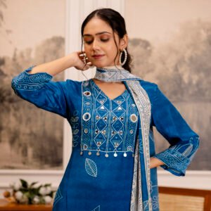 3PC Suit Set with Beads & Mirror Work