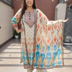 Ikkat Print Linen 3PC Suit Set