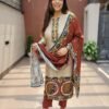 Pure Muslin Kalamkari with Handwork