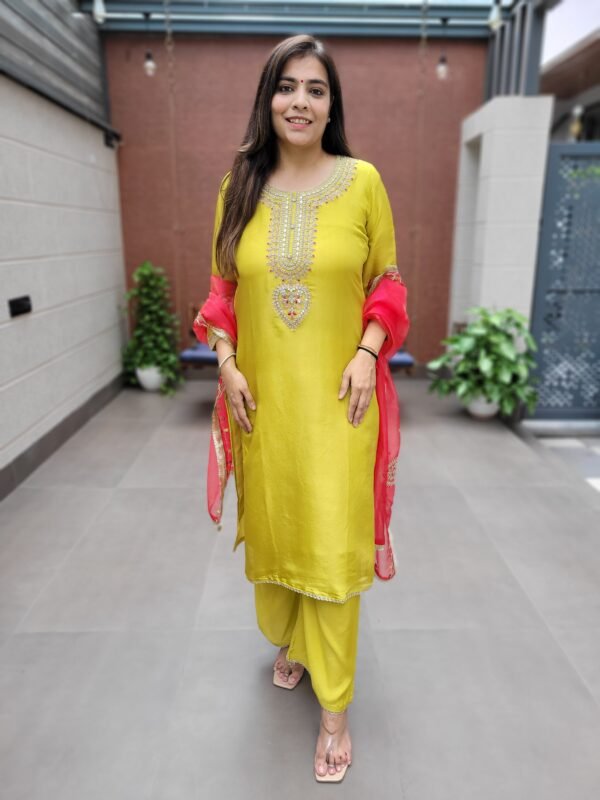 3PC Suit Set with Zari Embroidery