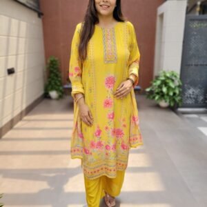 Natural Crepe Festive Suit Set