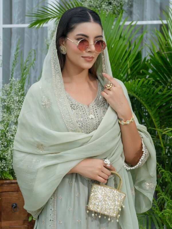 Partywear Suit Set with Divider Bottom