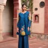 Mul Chanderi Short Kurta 3PC Set with Appliqué, Zari & Sequins Work