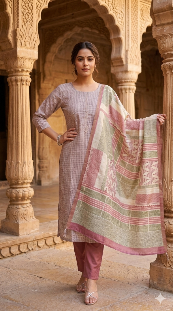 3PC Set with Zari & Badla Work