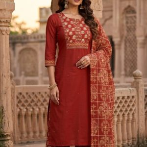 Cotton 3PC Set with Zari