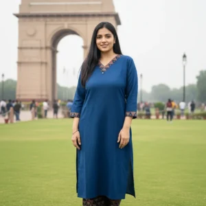 Ajrakh 2PC Set in Cotton Flex with Mirror & Sequin Work