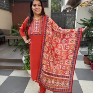 Modal Slub Patola 3PC Suit Set