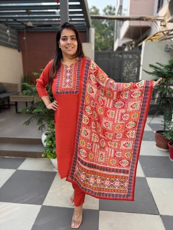 Modal Slub Patola 3PC Suit Set