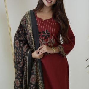 Ajrakh 3PC Set with Cotton Flex