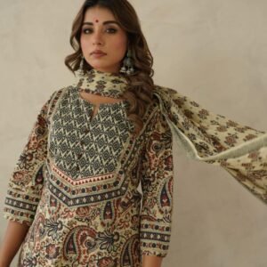 Cotton 3PC Suit Set with Zari