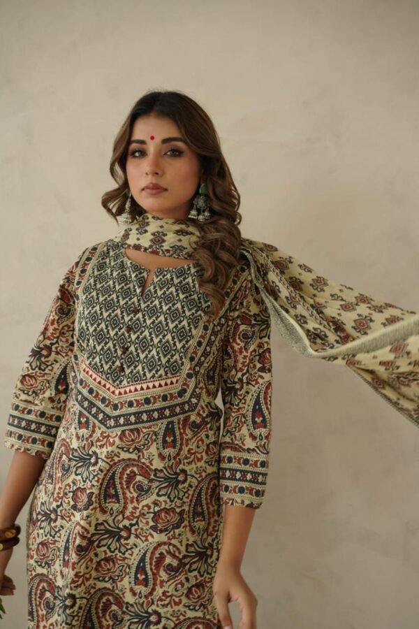 Cotton 3PC Suit Set with Zari