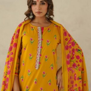 3PC Suit Set with Zari Embroidery