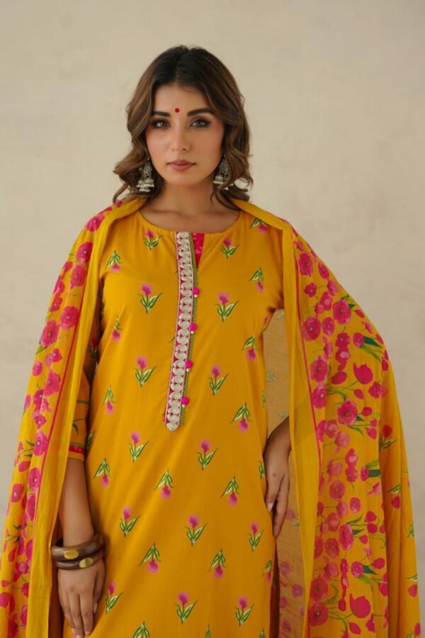 3PC Suit Set with Zari Embroidery