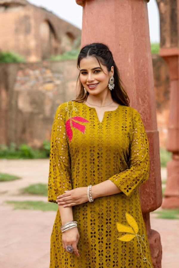 Chikankari Schifli Palazzo Set