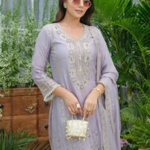Partywear Suit Set with Divider Bottom