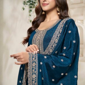 Embroidered Gown and Matching Dupatta
