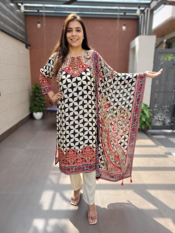 Crepe 3PC Suit Set with Handwork