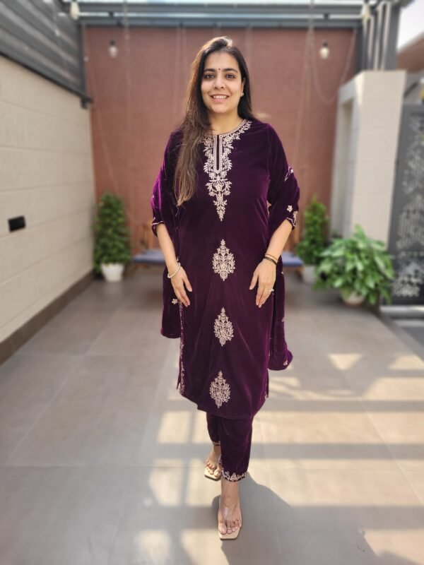 Heavy Velvet Embroidered Winter Wear