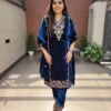 Velvet Set with Heavy Zari Work Royal Blue Suit