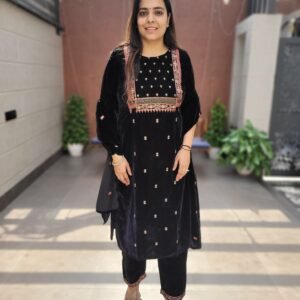 Heavy Zari Work Velvet Winter Outfit