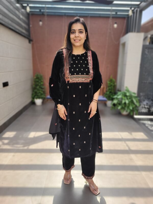 Heavy Zari Work Velvet Winter Outfit