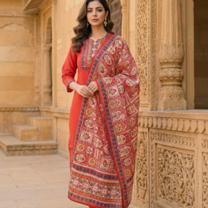 Modal Slub Patola 3PC Suit Set